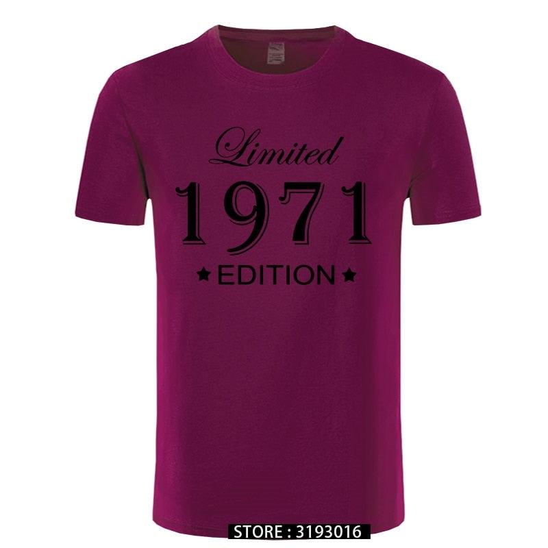 Man Made in 1971 T-shirt Tops Limited Edition 1971 T Shirts Short Sleeve Funny Birthday Tshirts for Men