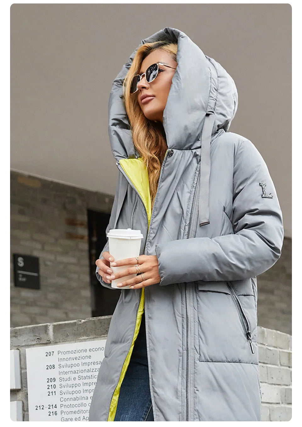 GASMAN 2022 Neue frauen unten jacke Marke mode Lange Frauen winter parka Kontrast mit kapuze oberbekleidung tasche stepp mäntel 21339