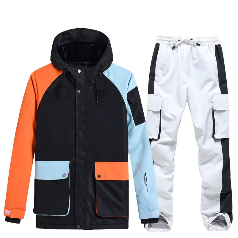 Neue Stil Farbe Passenden Snowboard Anzug Frauen Winter Winddicht Wasserdichte Warme Ski Jacke Hosen Anzug Schnee Overalls