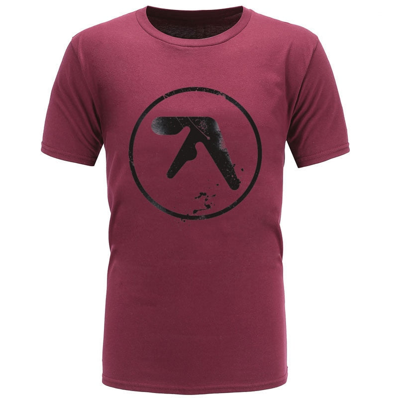 Aphex Twin Logo Techno Tshirt Dominant Crew Neck Unique Short Sleeve 100% Cotton Student T-shirts 2019 Birthday Tee Shirt