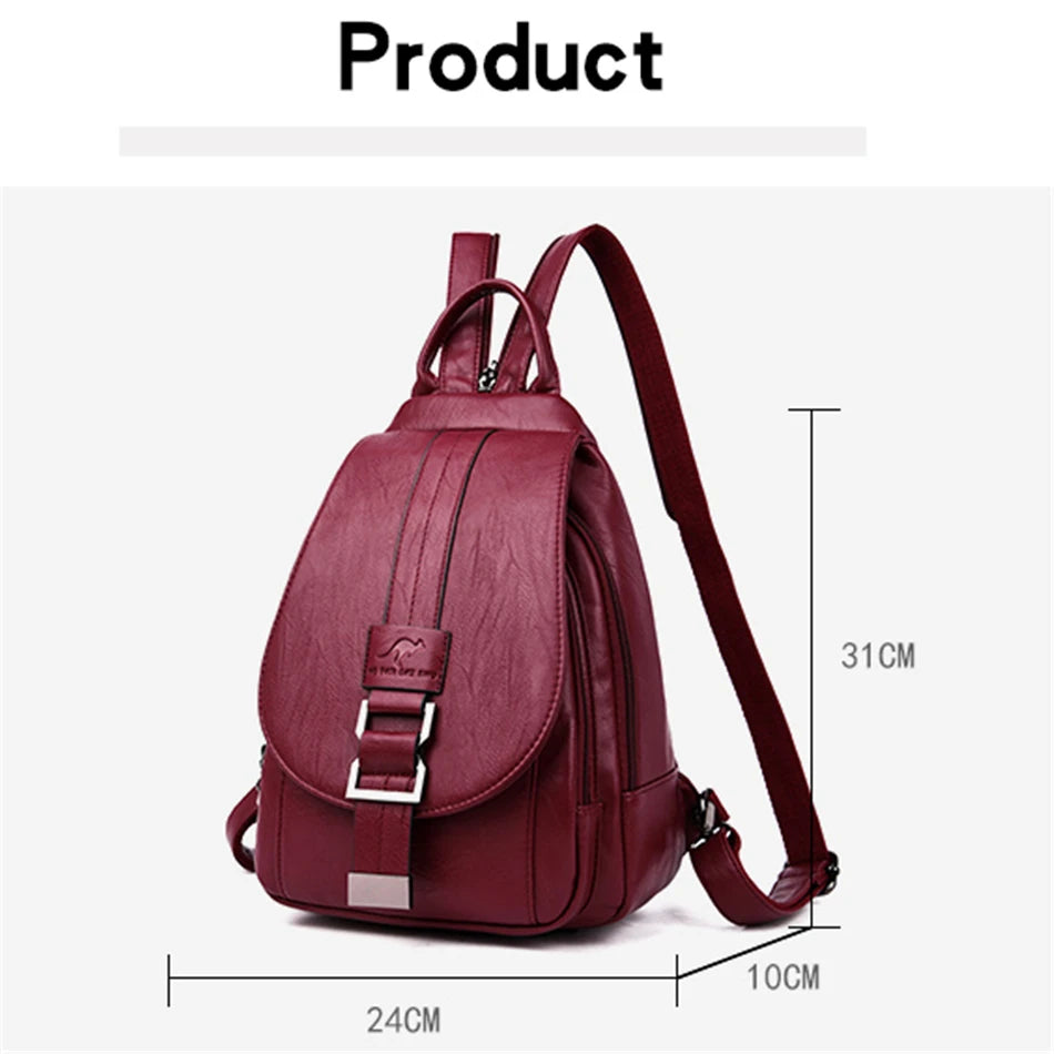 Frauen Anti diebstahl Rucksack Hohe Qualität Leder Schule Schulter Taschen Für Teenager Mädchen Multifunktions Rucksack Damen Brust Tasche