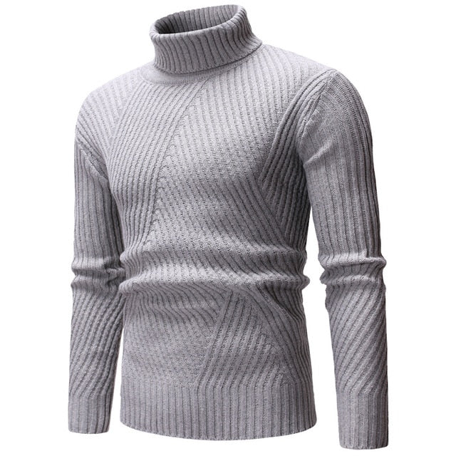 New Autumn Winter Fashion Brand Clothing Men&#39;s Sweaters Warm Slim Fit Turtleneck Men Pullover  Knitted Sweater Men