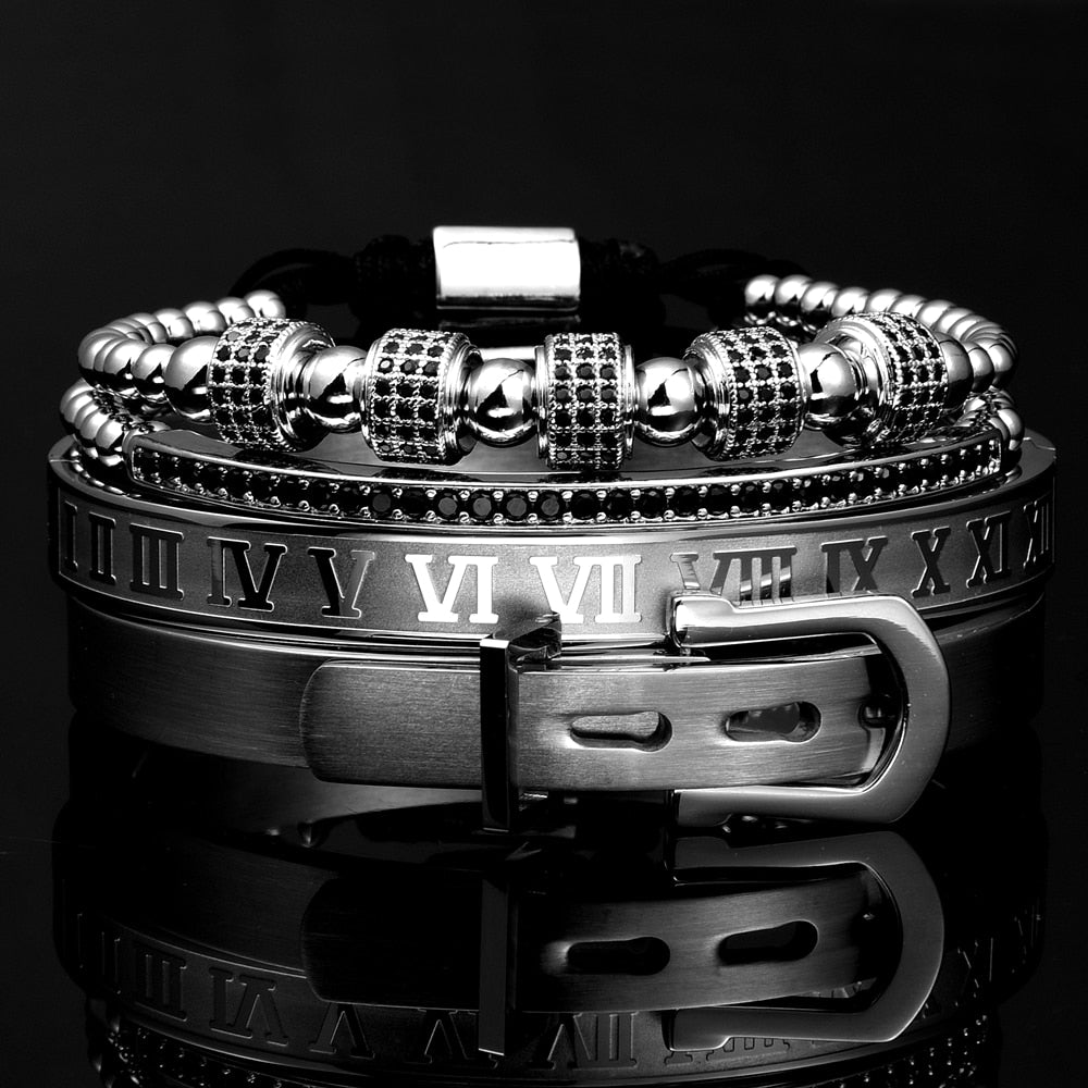 Luxury Roman Royal Crown Charm Bracelet Men Fashion 2020 New Gold Braided Adjustable Men Bracelet For Hip Hop Jewelry Gift