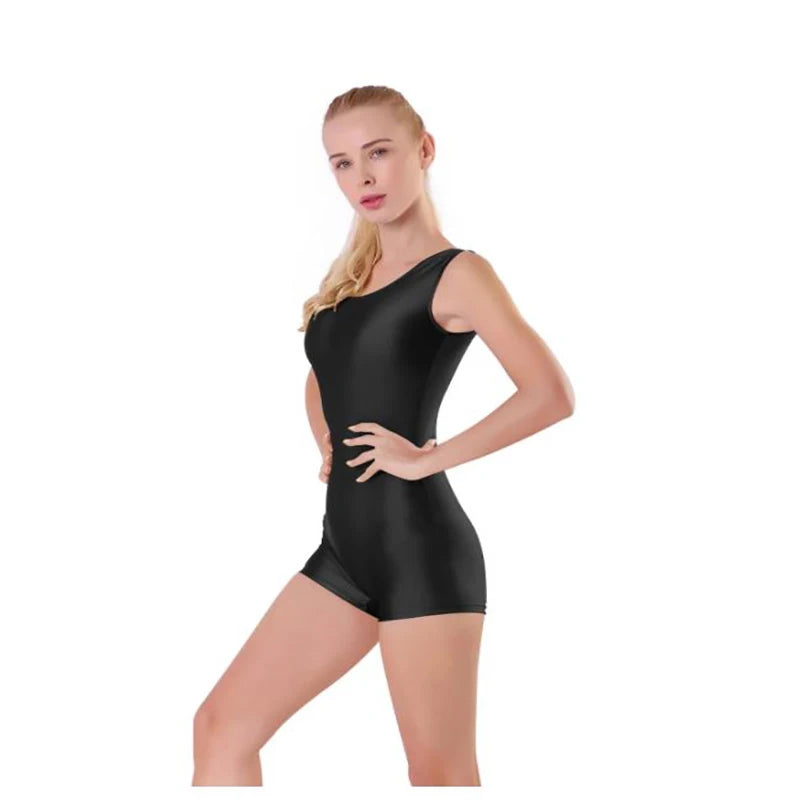 Speerise Adult Women Sleeveless Bodysuit Playsuit Summer Tank Biketard Gymnastic Unitard One Piece Jumpsuit for Dance