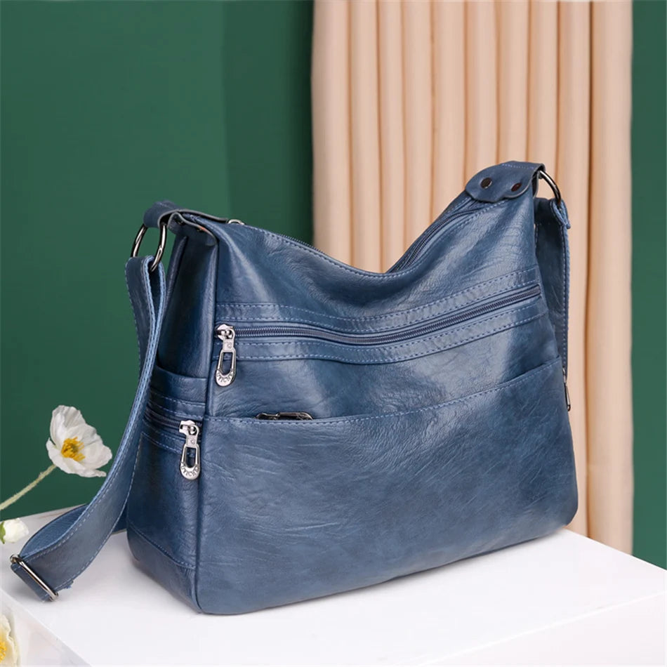 Luxus Pu Leder Messenger Tasche Vintage Frauen Hand Tasche Große Kapazität Casual Hobo Handtasche Geldbörse Weibliche Crossbody Schulter Taschen