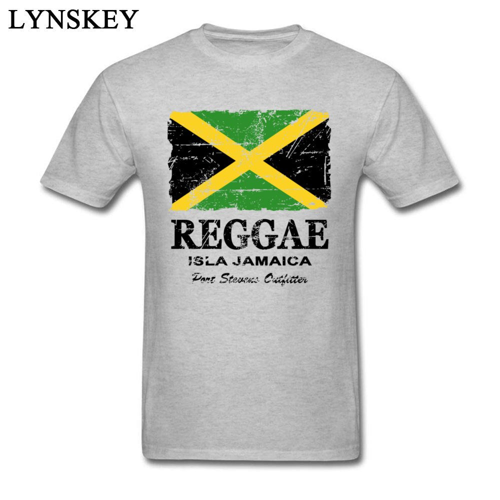 Casual Vintage Reggae Jamaica Flag Print Men T Shirts Cotton Tees Male Cool Top Clothes Simple Style Customized