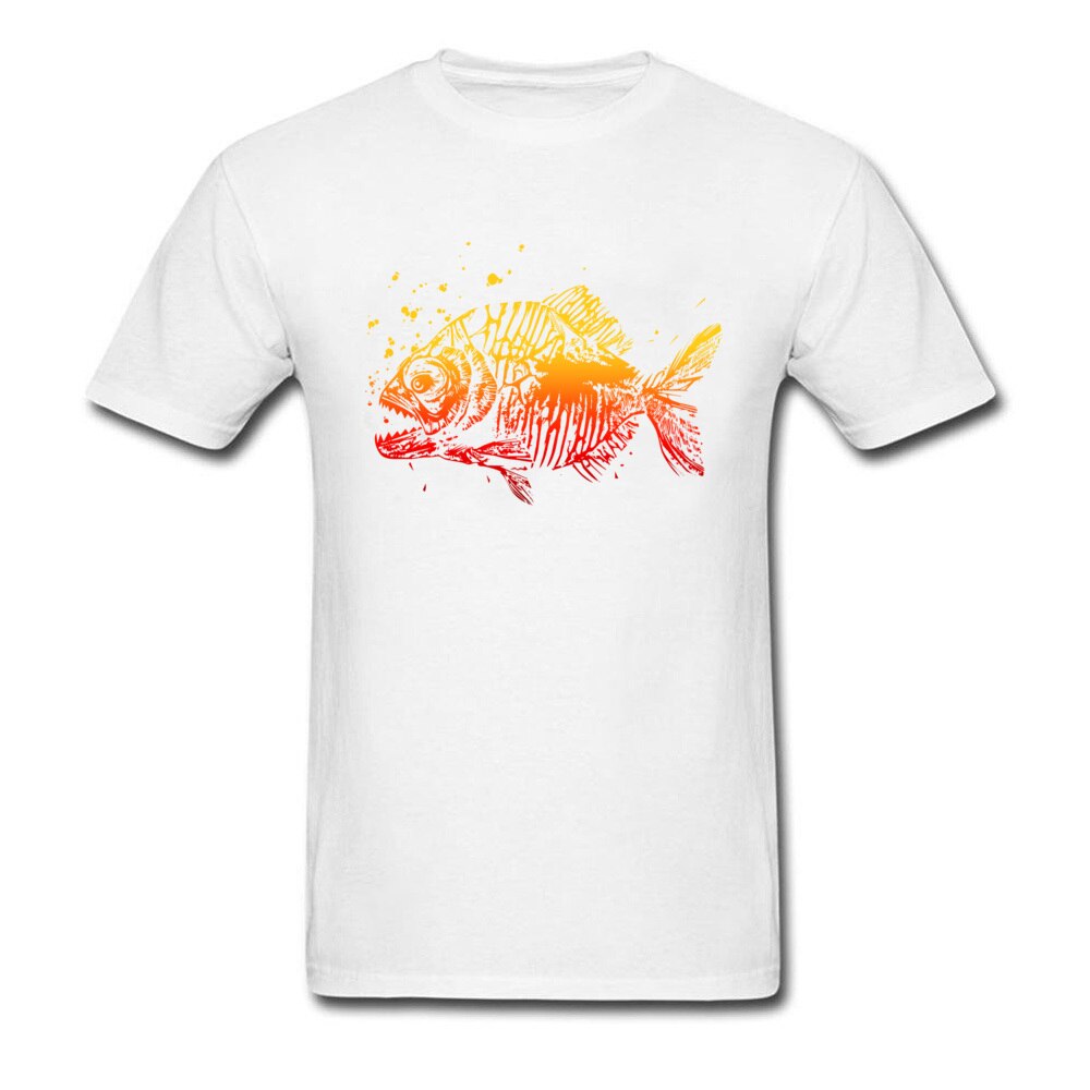 Fire Piranha Fish Tshirt Hokkaid Tuna Men White Black T Shirt 2018 New Arrival Men&#39;s Fashion Tee Shirts For Men Cotton