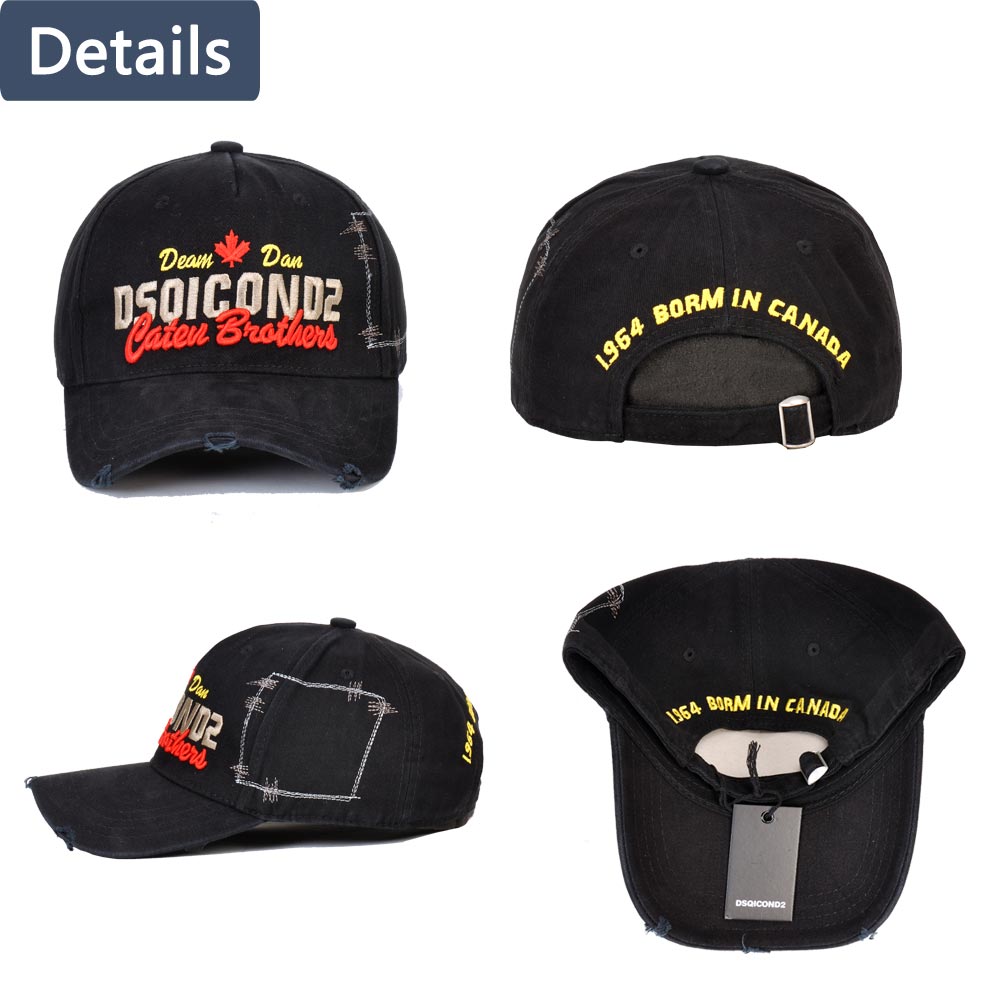 DSQICOND2 Casual Black Baseball Caps Men Brand DSQ Letter Snapback Cap for Mens Women Cap Gorras Bone Dad Hats Hip Hop Casquette