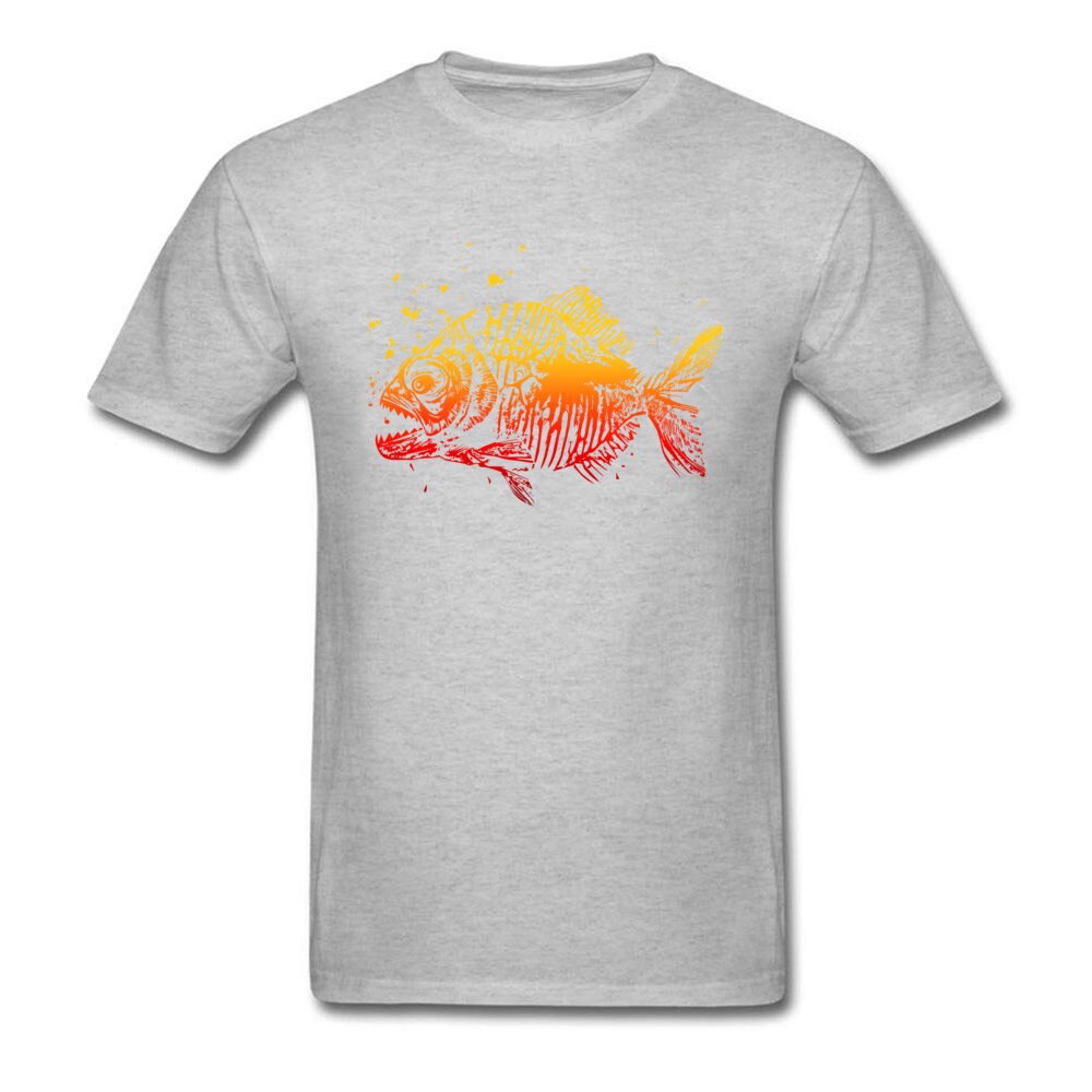 Fire Piranha Fish Tshirt Hokkaid Tuna Men White Black T Shirt 2018 New Arrival Men&#39;s Fashion Tee Shirts For Men Cotton