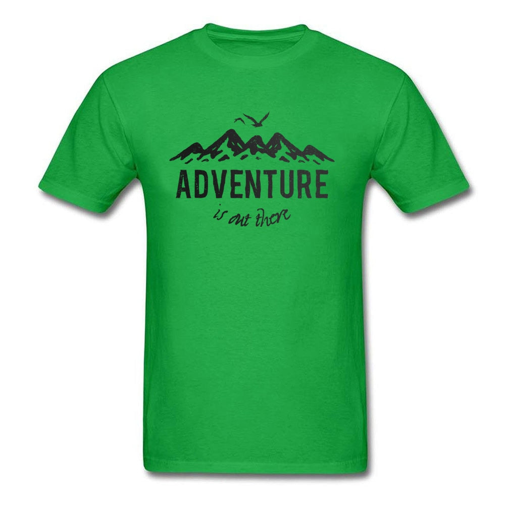 Design Mountain Adventure T Shirt Men&#39;s Full Cotton Animal Birds Letters Print  Men T-Shirt Coming Adventure Summer Tops Tees