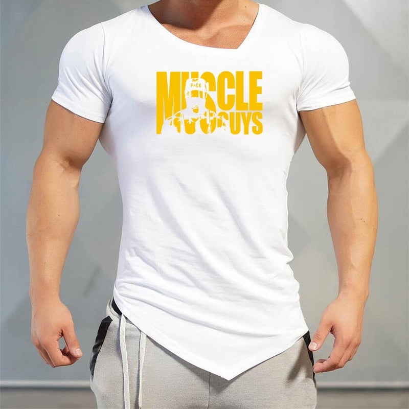 Brand Muscle Sportwear Fitness Gym T-Shirt Bodybuilding Clothing Compression Shirt Men Slim fit T Shirt