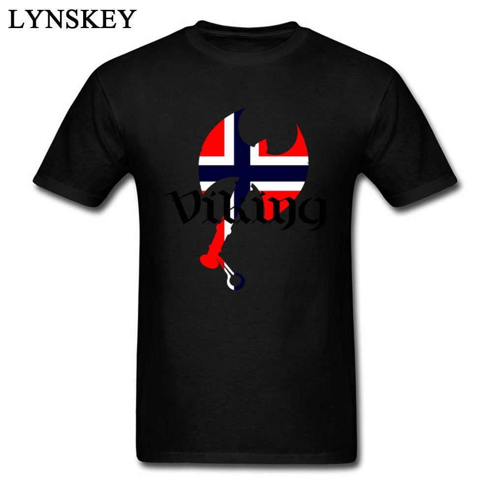 Norwegian Norse Norge Norway Flag Men Simple Style T-shirts Casual Cotton Tops Tee Short Sleeve Crewneck 100% Cotton Streetwear