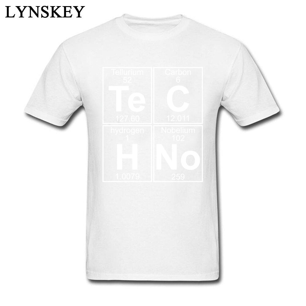 Novelty Design Te-C-H-No Techno Men T-shirt Hardcore Neon Element Periodic Table Popular Tshirt