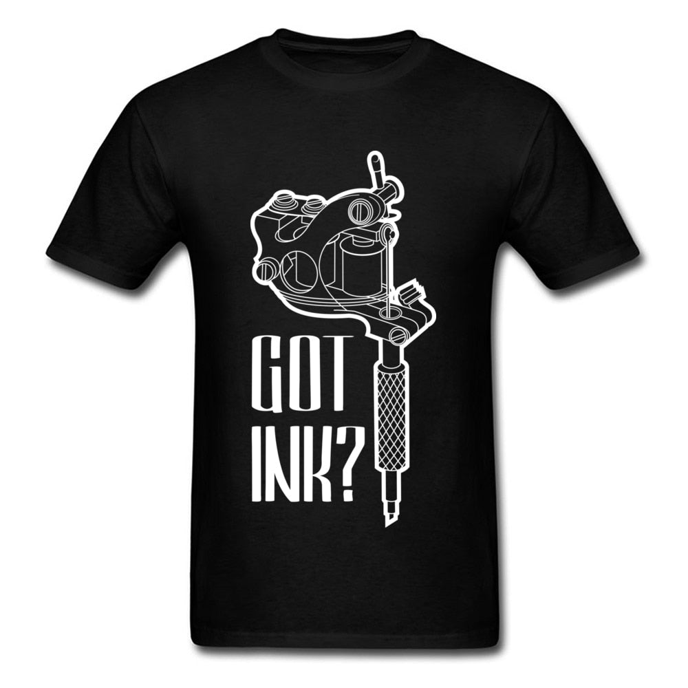 Male Tops &amp; Tees 3D Tattoo Machine Printed On Summer Tshirt For Adult Wholesale Plain T-Shirt 100% Breathable Cotton Clothes