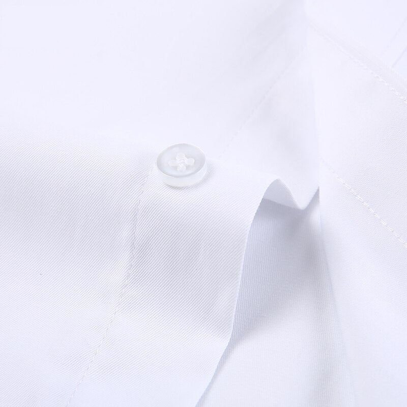 Men&#39;s Daily Classic Long Sleeve Solid Basic Dress Shirts Plain/twill Formal Business Standard-fit Work Office Blouse Tops Shirt