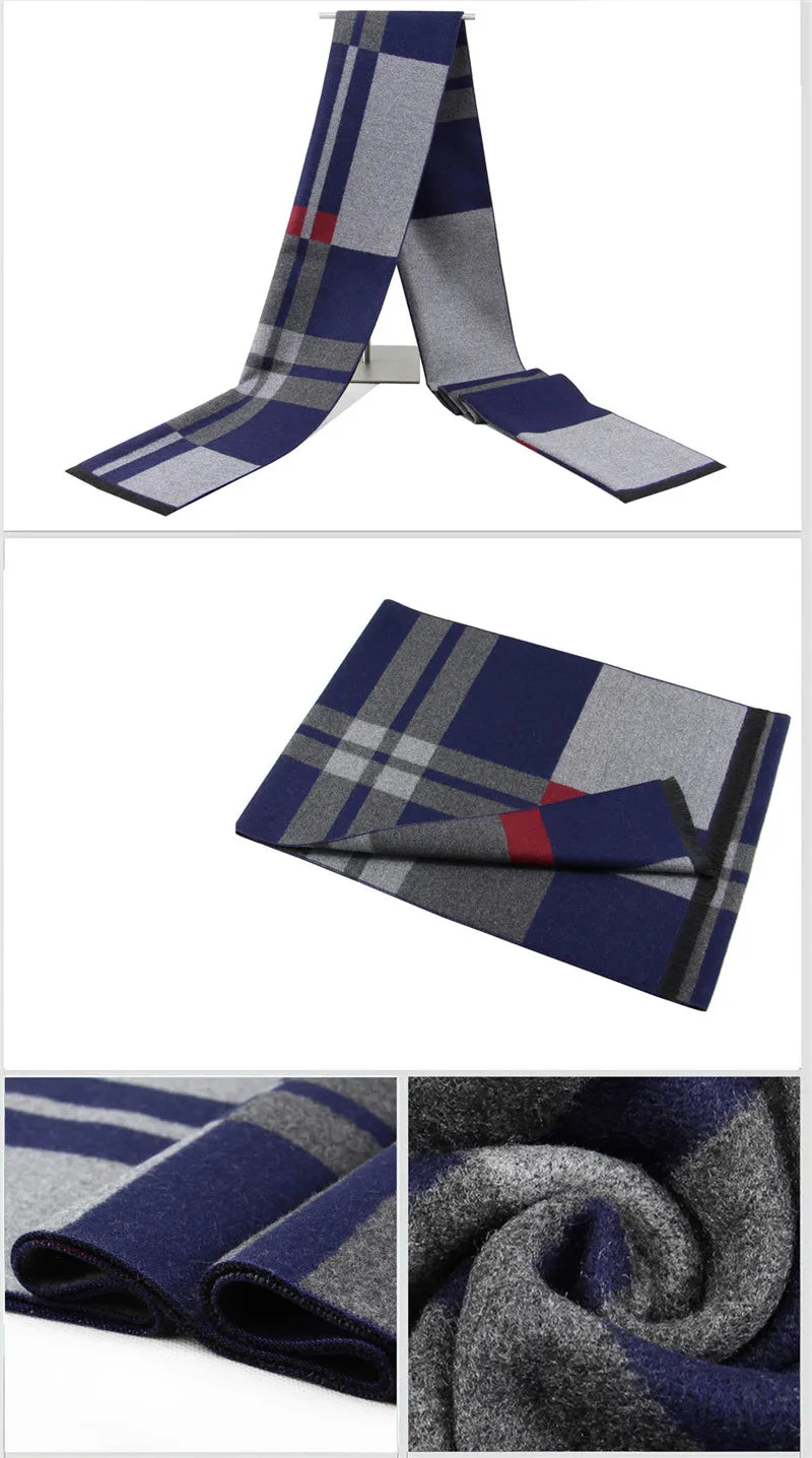 Luxus Marke männer Winter Plaid Schal warme frauen Kaschmir schals Schals Casual Quaste Schals Mann Business schal pashmina