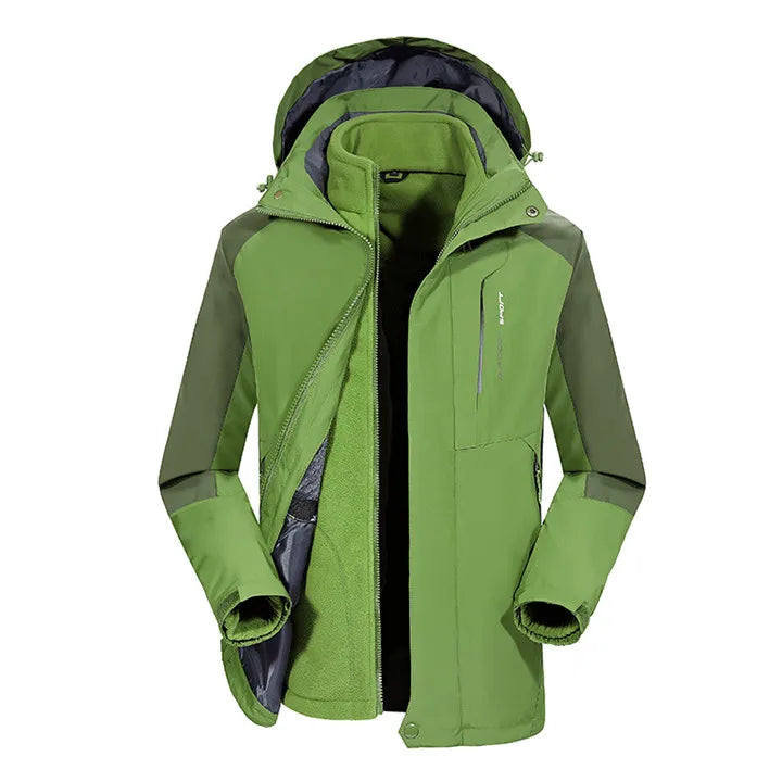 Herbst Winter Dicke Warme Zwei-Stück Set Männer Frauen Große Größe Mantel Camping Wandern Trekking Jacken 3 In 1 windjacke Wasserdicht