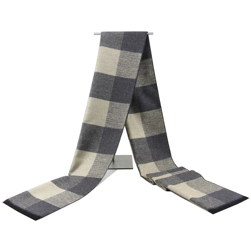 Luxus Marke männer Winter Plaid Schal warme frauen Kaschmir schals Schals Casual Quaste Schals Mann Business schal pashmina