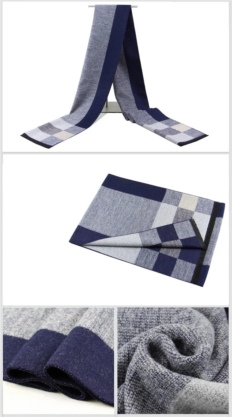 Luxus Marke männer Winter Plaid Schal warme frauen Kaschmir schals Schals Casual Quaste Schals Mann Business schal pashmina