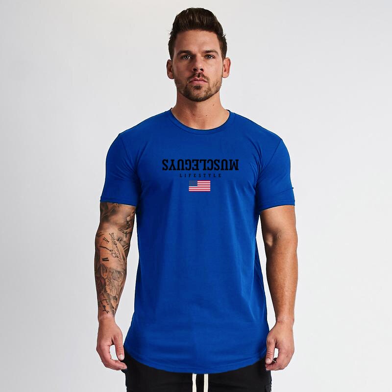 Muscleguys Liftstyle Summer Fashion Men&#39;s T Shirt Short Sleeve Fitness Mens Gyms Clothing Slim Fit Tshirt Hip-Hop Top Tees