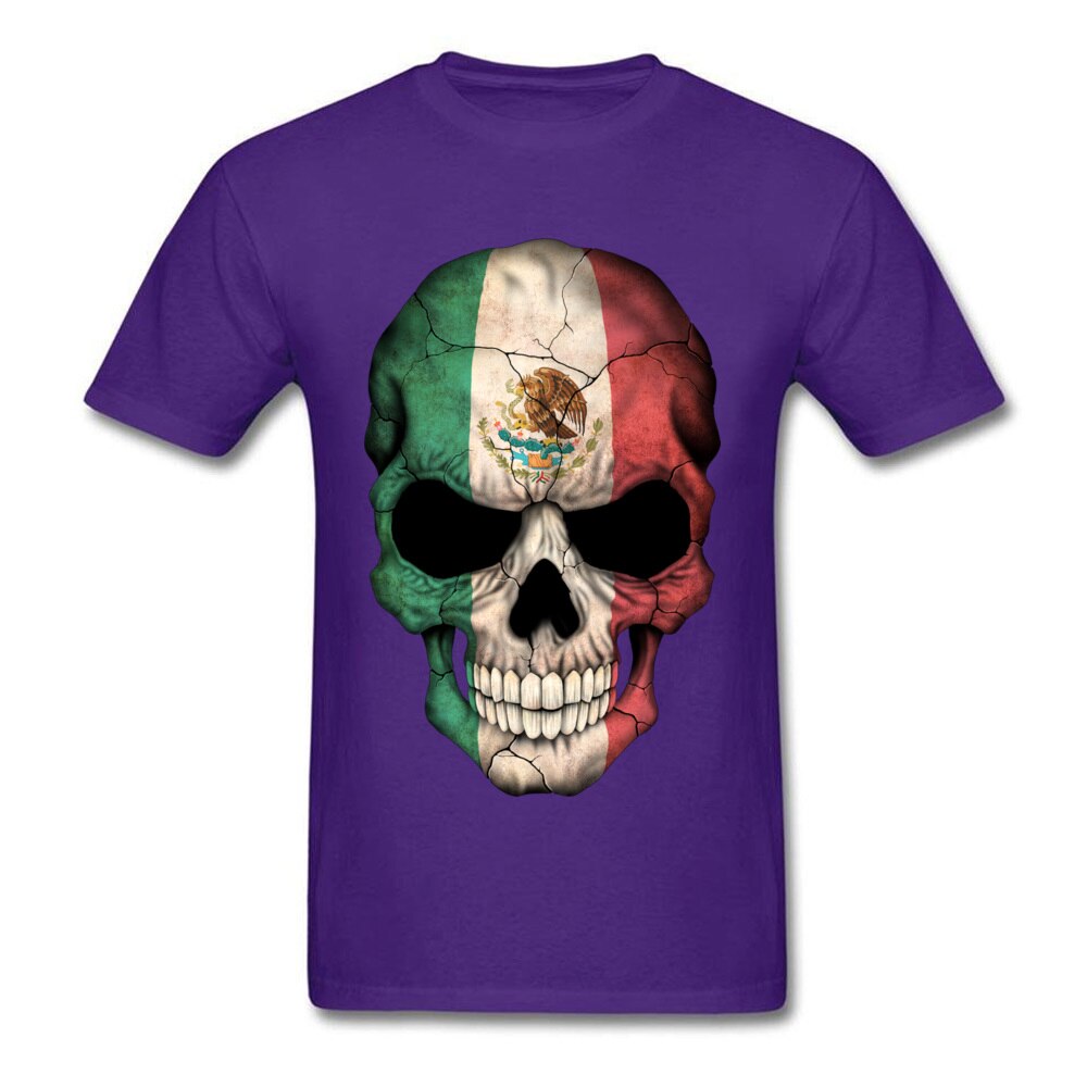 PP Skull Mexican Flag Skull T Shirt Calavera White 3D Print Geek Skull Tshirts Men Easter Monday Street T-Shirt Skulls Skeleton