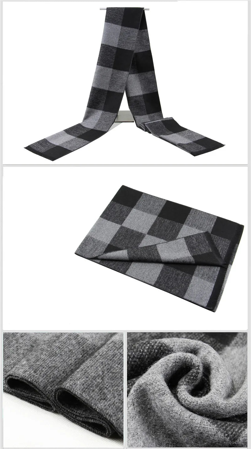 Neueste Luxus Marke Herbst Winter Warme Kaschmir Plaid Design Quasten Langen Schal Mann Verdicken Wrap Schal Damen Wolle Pashmina