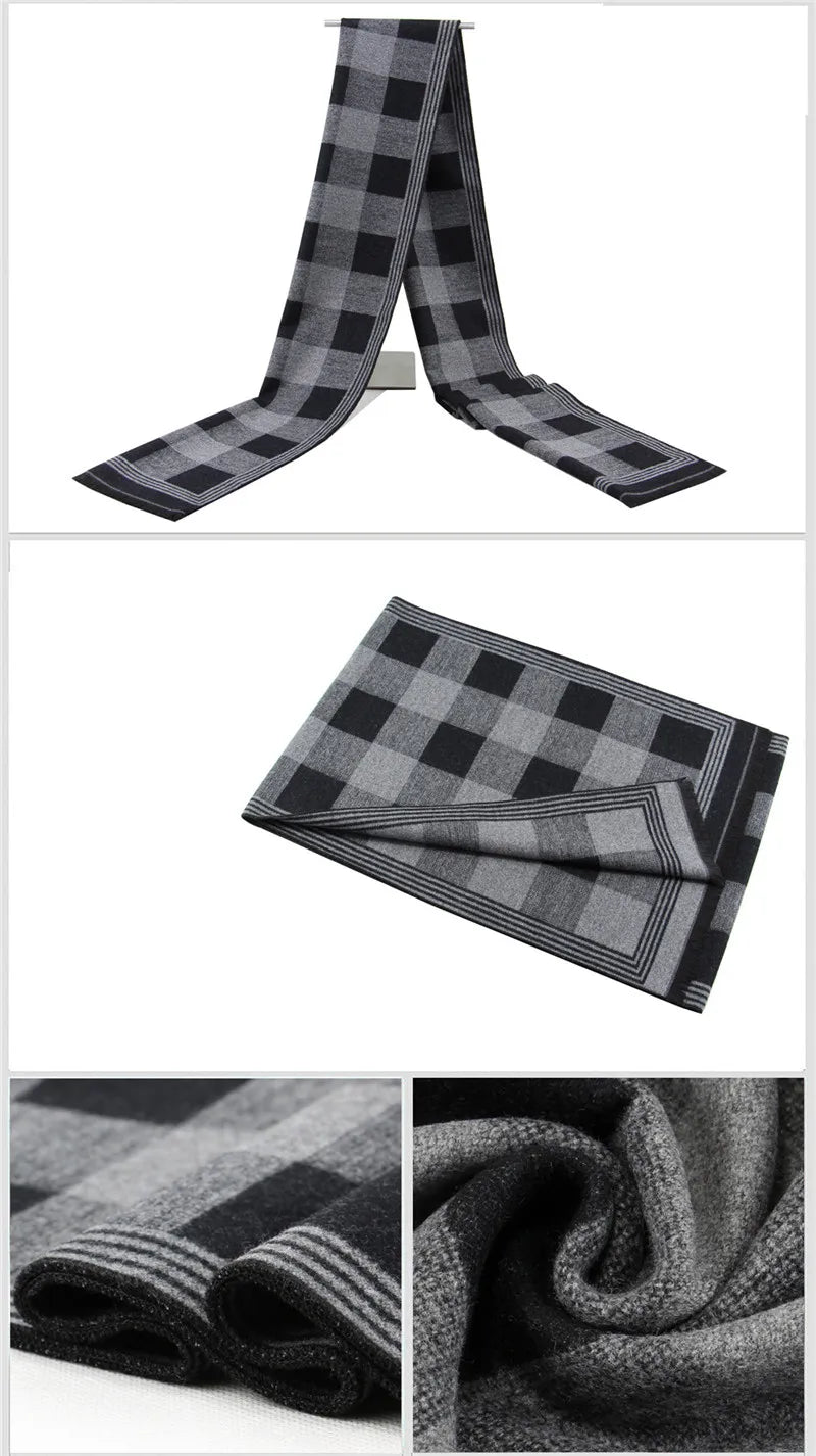 Luxus Marke männer Winter Plaid Schal warme frauen Kaschmir schals Schals Casual Quaste Schals Mann Business schal pashmina