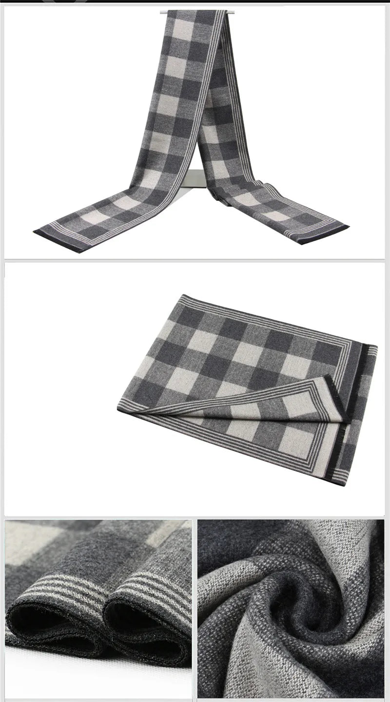 Luxus Marke männer Winter Plaid Schal warme frauen Kaschmir schals Schals Casual Quaste Schals Mann Business schal pashmina