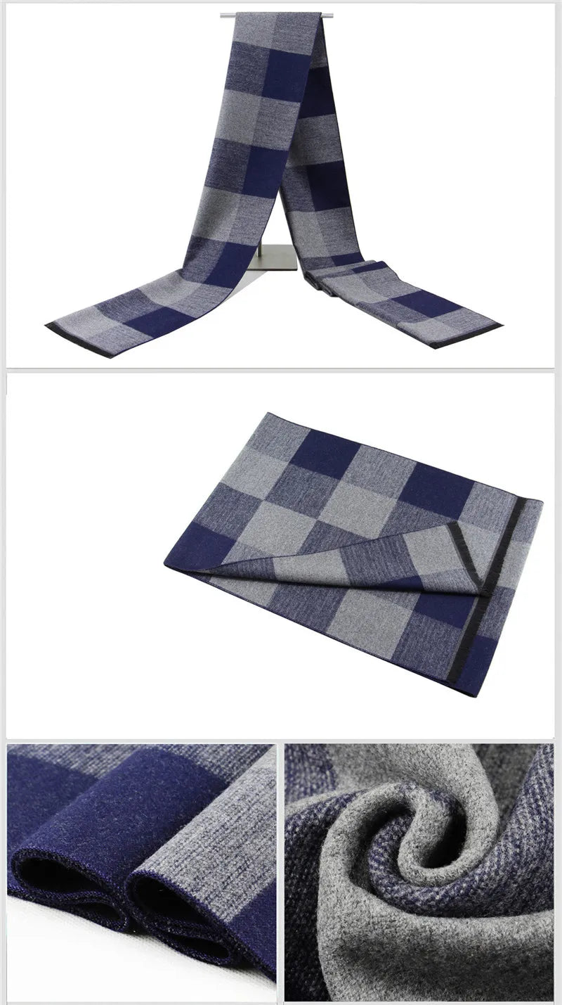 Luxus Marke männer Winter Plaid Schal warme frauen Kaschmir schals Schals Casual Quaste Schals Mann Business schal pashmina