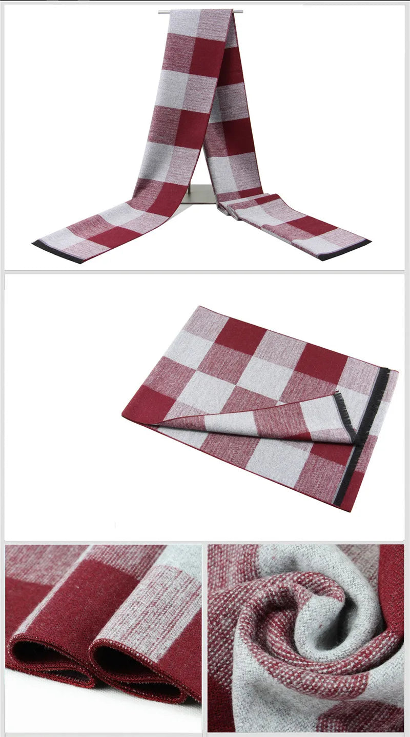 Luxus Marke männer Winter Plaid Schal warme frauen Kaschmir schals Schals Casual Quaste Schals Mann Business schal pashmina