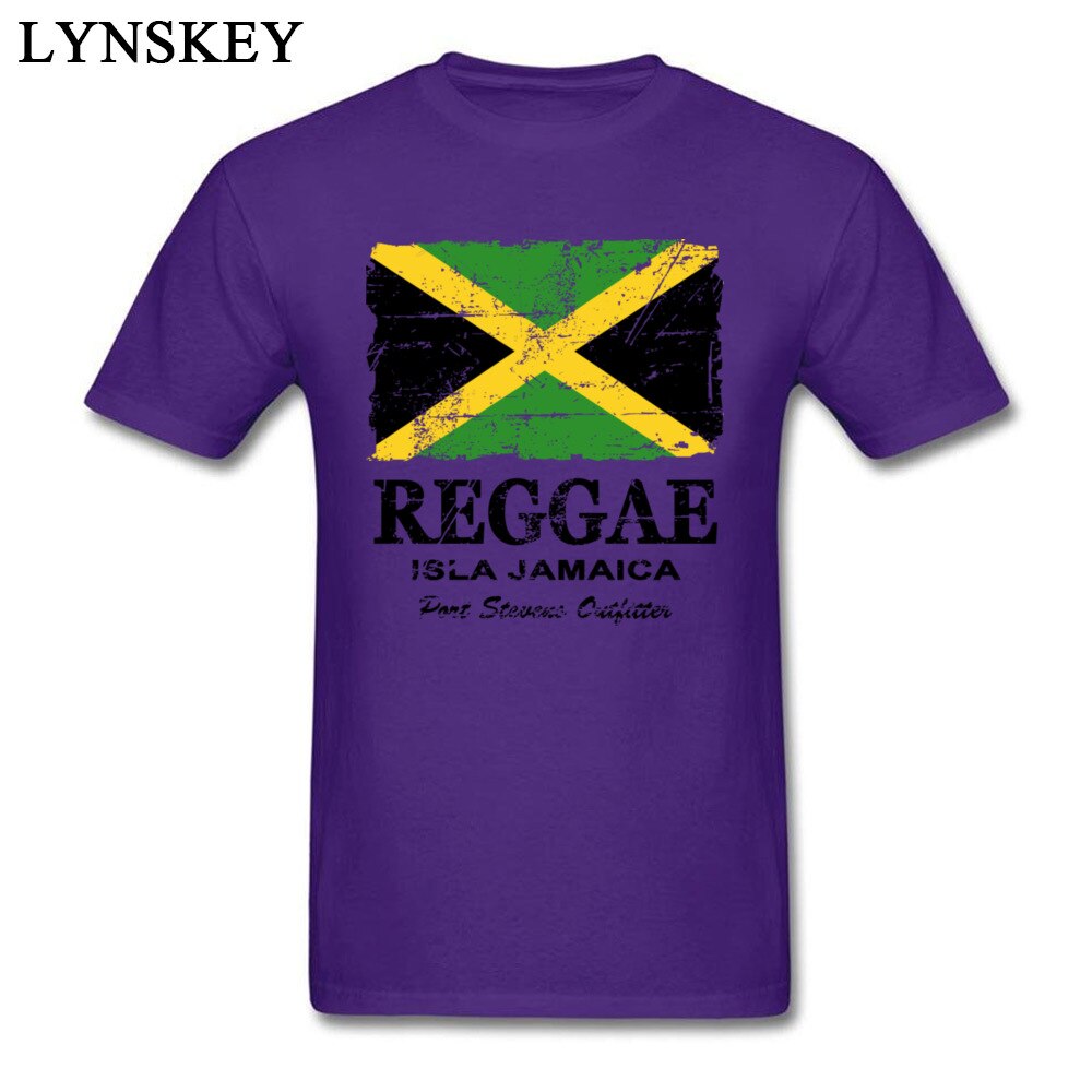 Casual Vintage Reggae Jamaica Flag Print Men T Shirts Cotton Tees Male Cool Top Clothes Simple Style Customized