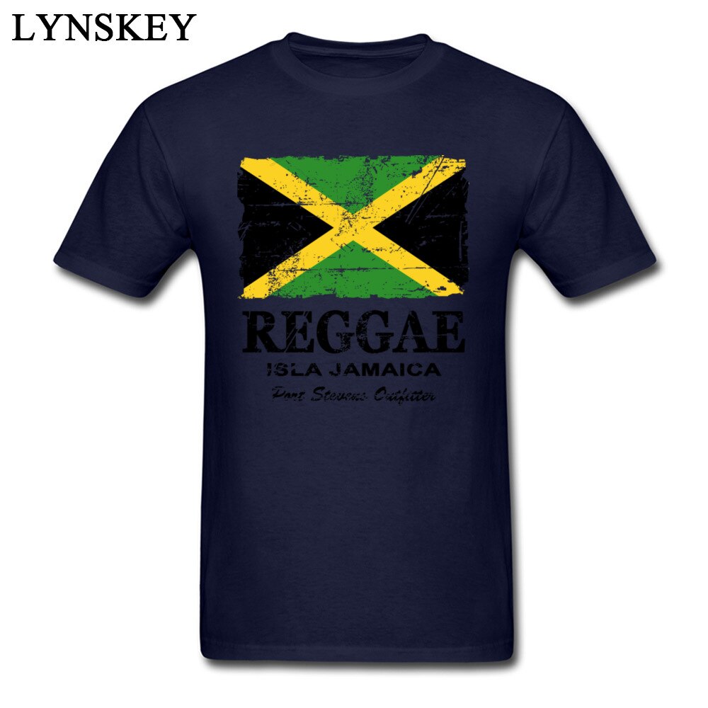 Casual Vintage Reggae Jamaica Flag Print Men T Shirts Cotton Tees Male Cool Top Clothes Simple Style Customized