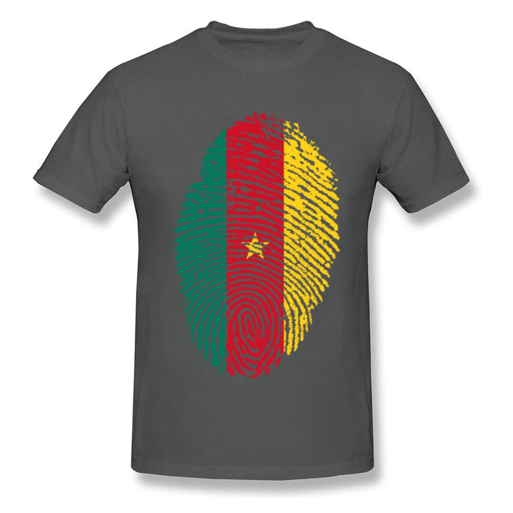 Best Tee-Shirt For Men O-Neck Casual Brands Faddish Tshirt Black Men&#39;s Short Shirt Cameroon Flag Fingerprint T Shirt Thumb Print