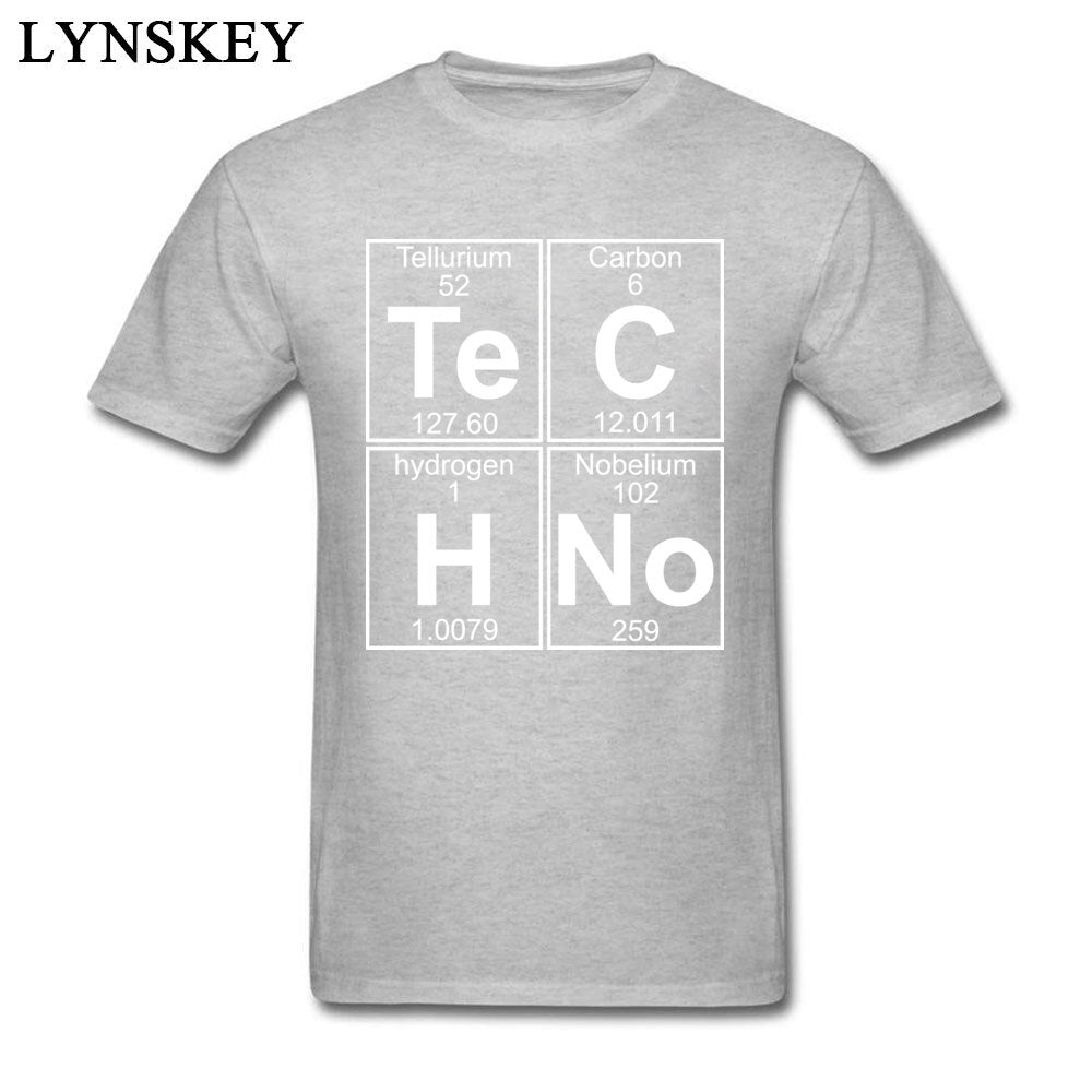 Novelty Design Te-C-H-No Techno Men T-shirt Hardcore Neon Element Periodic Table Popular Tshirt