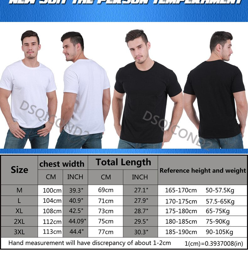 DSQICOND2 DSQ Brand Casual Fashion T-shirtsTops male Female Summer Casual Cotton Short Sleeve Tees Loose White Black Couple Tops