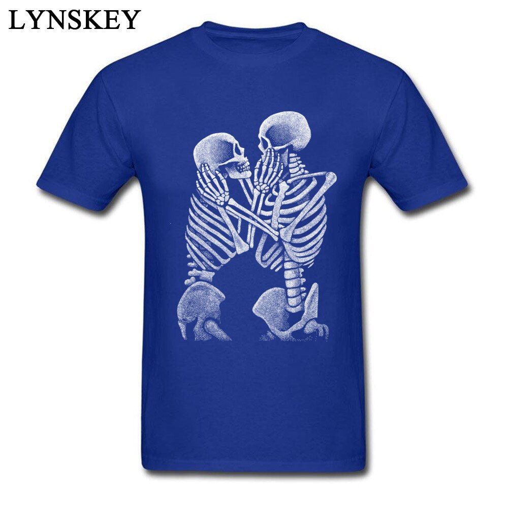 Mens Autumn Skull T Shirts The Lovers Men&#39;s Customised Pure Cotton Tee Shirts The Couple Skull Skeleton Tops T Shirt On Sale