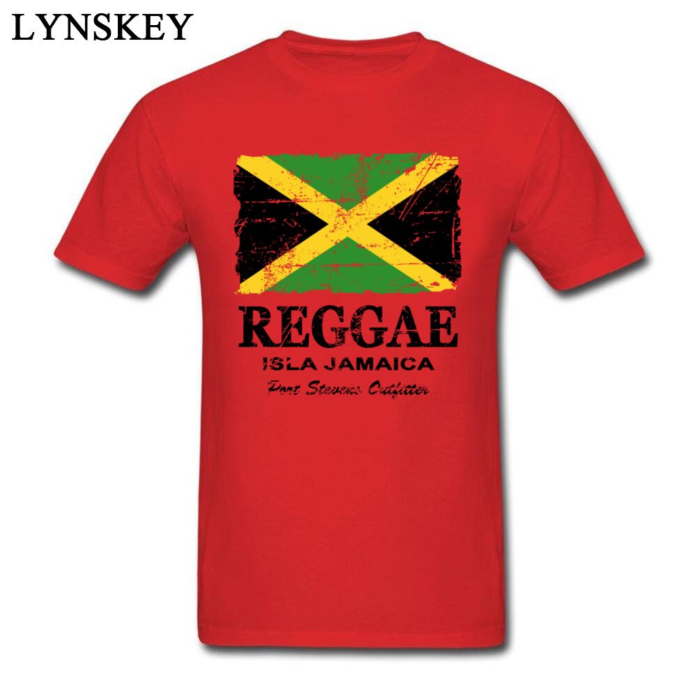 Casual Vintage Reggae Jamaica Flag Print Men T Shirts Cotton Tees Male Cool Top Clothes Simple Style Customized