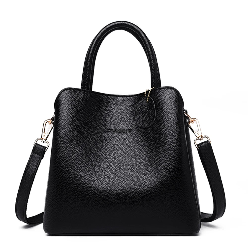 Neue 3-Haupttaschen-Leder-Luxus-Handtaschen für Damen, Designer-Umhängetaschen für Damen, kleine lässige Einkaufstasche, Sac A Main