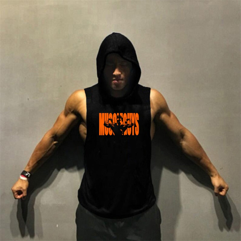 New Summer Brand Muscle guys Fitness Stringer Hoodies Muscle Shirt Bodybuilding Clothing Gyms Tank Top Mens  Sleeveless shirts