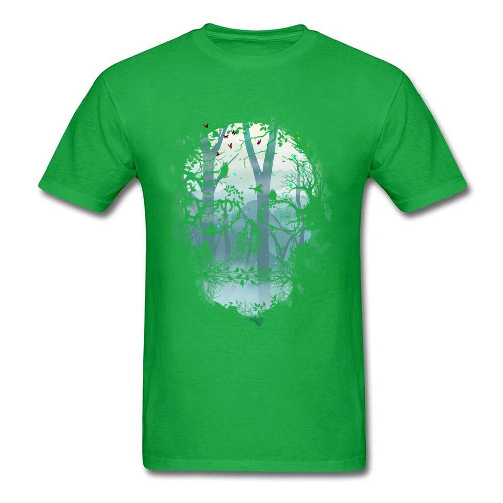 Novelty Mens Tshirt Black Dark Forest Skull 3D T Shirt For Men Big Size Men&#39;s Skull Shadow T-Shirts Good Quality Cotton Teeshirt