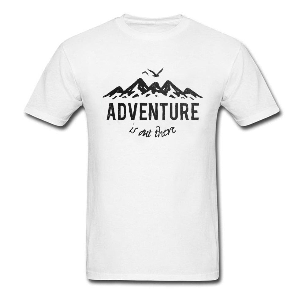 Design Mountain Adventure T Shirt Men&#39;s Full Cotton Animal Birds Letters Print  Men T-Shirt Coming Adventure Summer Tops Tees