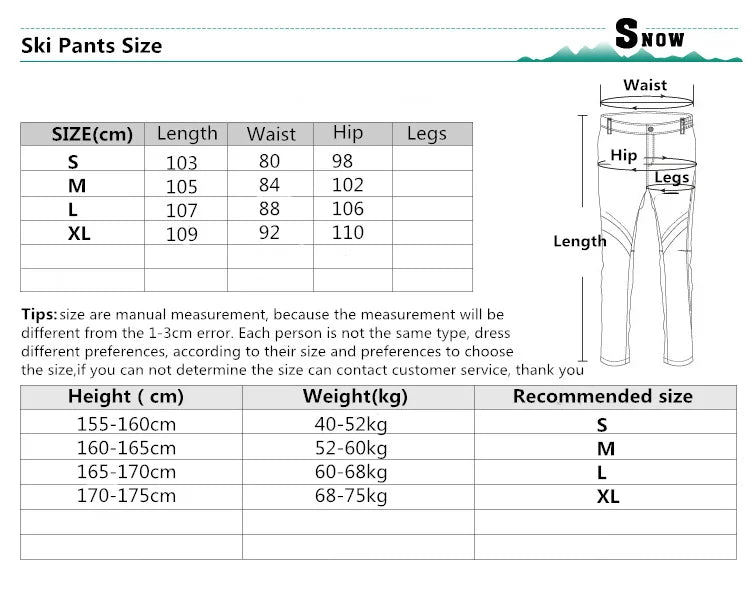 Thermische Jean Snowboard Hosen