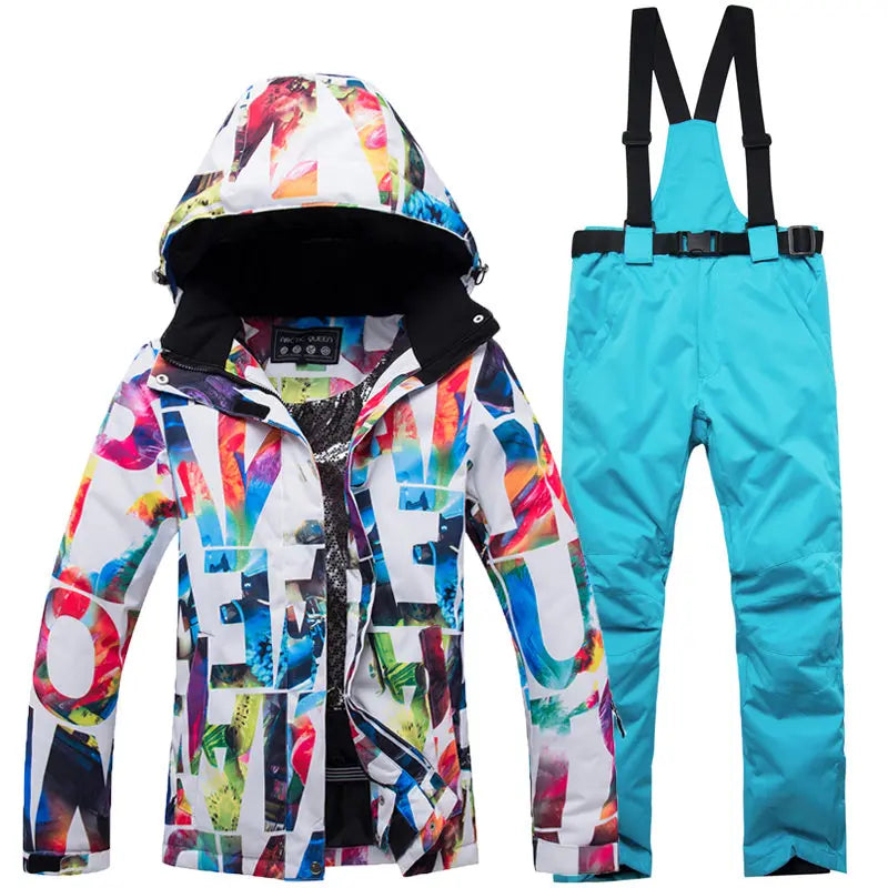 Neue Dicke Warme Ski Anzug Frauen Wasserdicht Winddicht Skifahren und Snowboarden Jacke Hosen Set Weiblichen Schnee Kostüme Outdoor Tragen