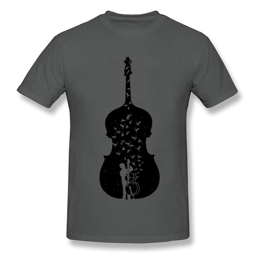 Men Tshirt Guitar The Butterfly Melody T-Shirts KISS Love Music Men&#39;s Fashion Outline Tshirt Club