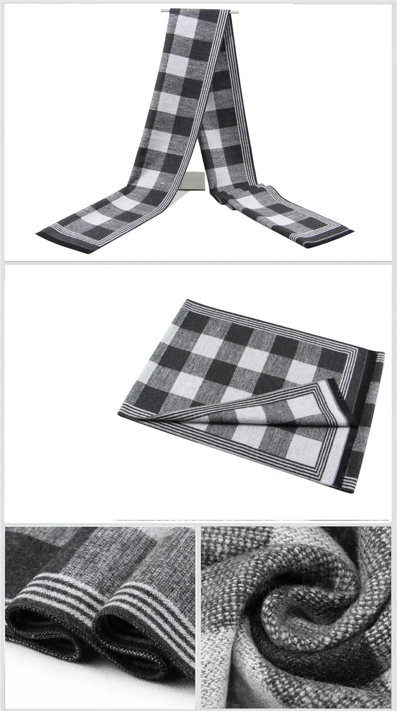 Luxus Marke männer Winter Plaid Schal warme frauen Kaschmir schals Schals Casual Quaste Schals Mann Business schal pashmina