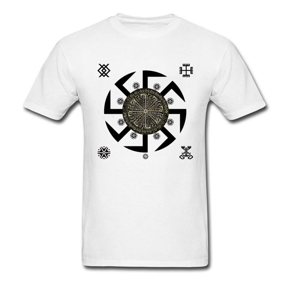 Men&#39;s T Shirt Mexico Kolovrat Symbol Tshirt Legend of Kolovrat Sparta Warrior White T Shirt Cool 3D Print Movie T-Shirts Russia