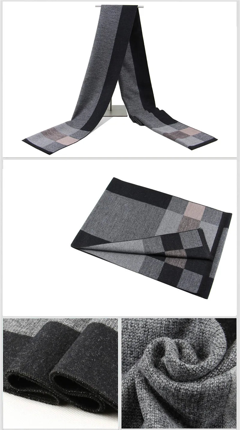 Luxus Marke männer Winter Plaid Schal warme frauen Kaschmir schals Schals Casual Quaste Schals Mann Business schal pashmina