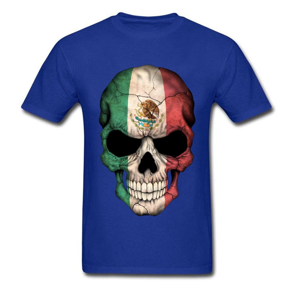 PP Skull Mexican Flag Skull T Shirt Calavera White 3D Print Geek Skull Tshirts Men Easter Monday Street T-Shirt Skulls Skeleton