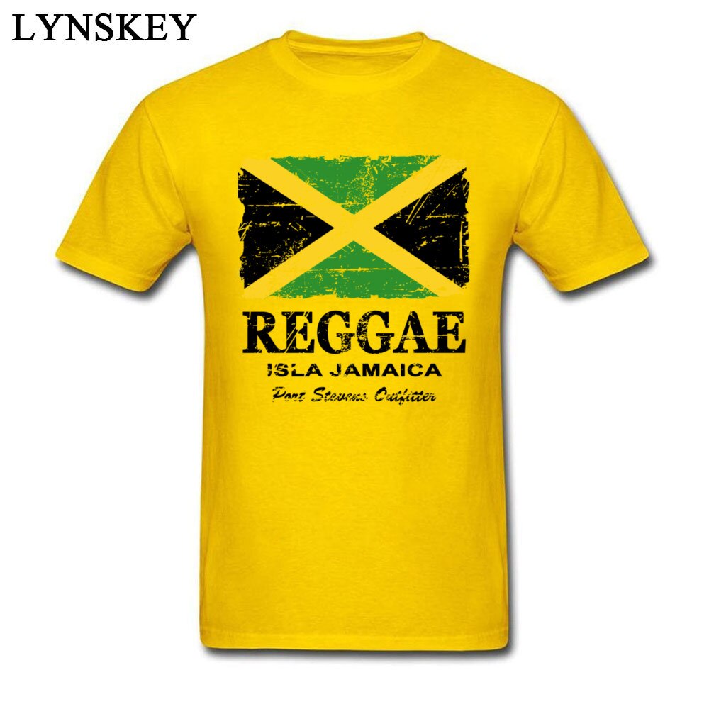 Casual Vintage Reggae Jamaica Flag Print Men T Shirts Cotton Tees Male Cool Top Clothes Simple Style Customized