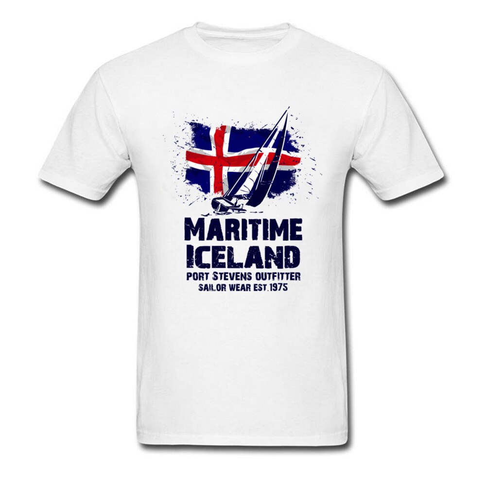 Hipster Men&#39;s White Tshirt Oversized Plain Wholesale Online Maritime Sails Iceland Flag Patterns T Shirts For Men Summer Style